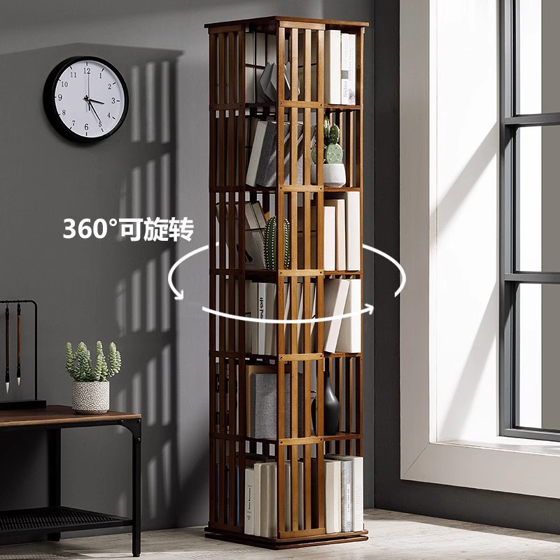 旋转书架落地儿童置物架绘本收纳简约家用学生多层360度小书柜子