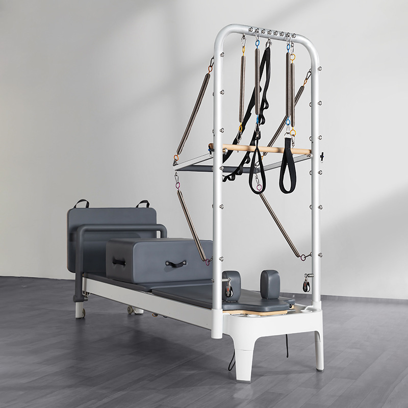 Personalizada aleación de aluminio equipo de ejercicios comerciales sala de yoga órbita completa cama plana gran equipo Pilates núcleo pequeña cama blanca