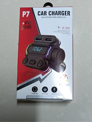 P7 Car MP3 Player Bluetooth Hands-Free Calling USB Flash Drive Type Cigarette Lighter Car FM Transmitter (Car mp3) - p7-with-color-box