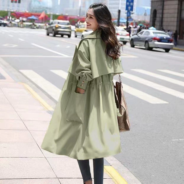 Осенняя модная тонкая куртка, приталенное trench coat, длинная деталь?