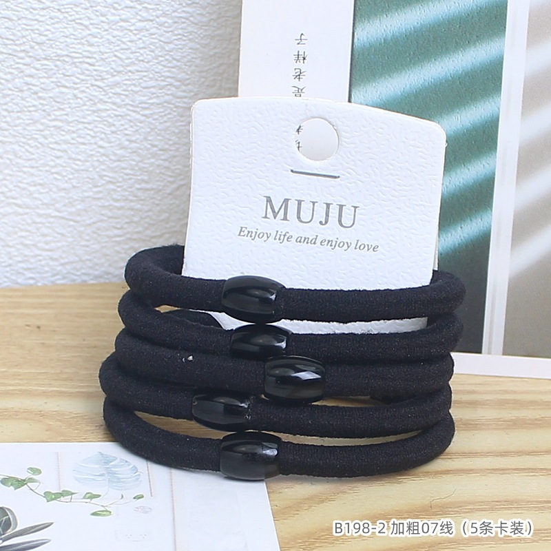 [Carga de tarjeta] sensación de alto nivel coreano de cabello de código de barras de moda de alta elasticidad de cabello anillo de cabello correa de cola de caballo