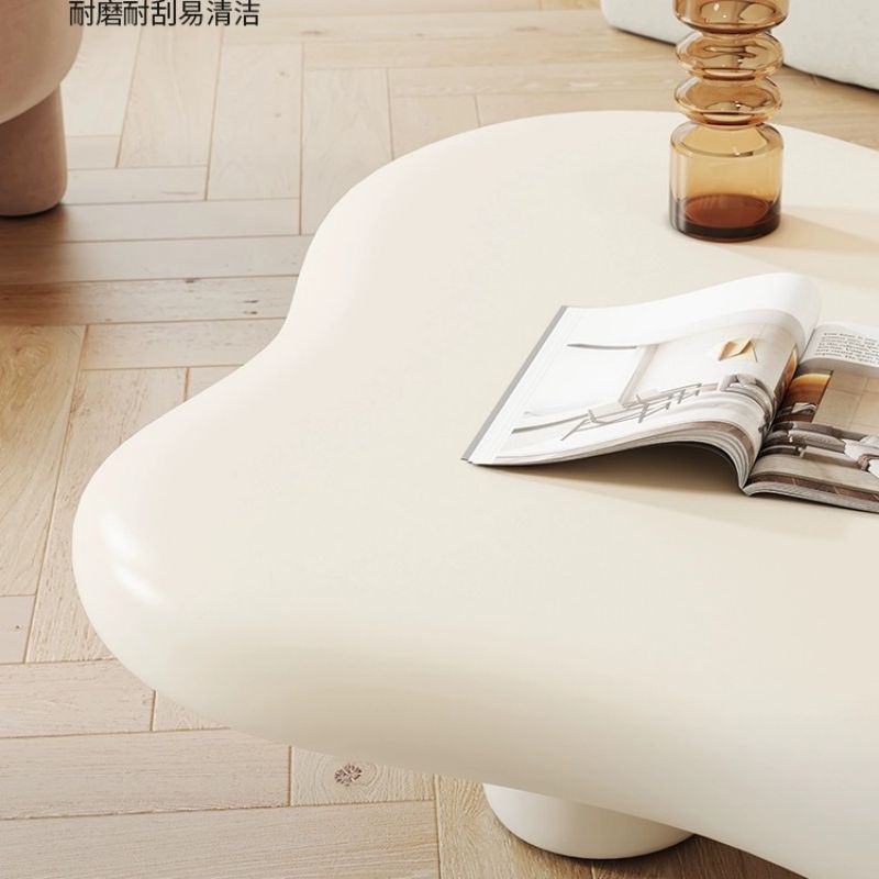 Crema italiana silenciosa fengyunduo mesa de café nórdico hogar sala de estar simple moderno pequeño apartamento en forma de mesa de té