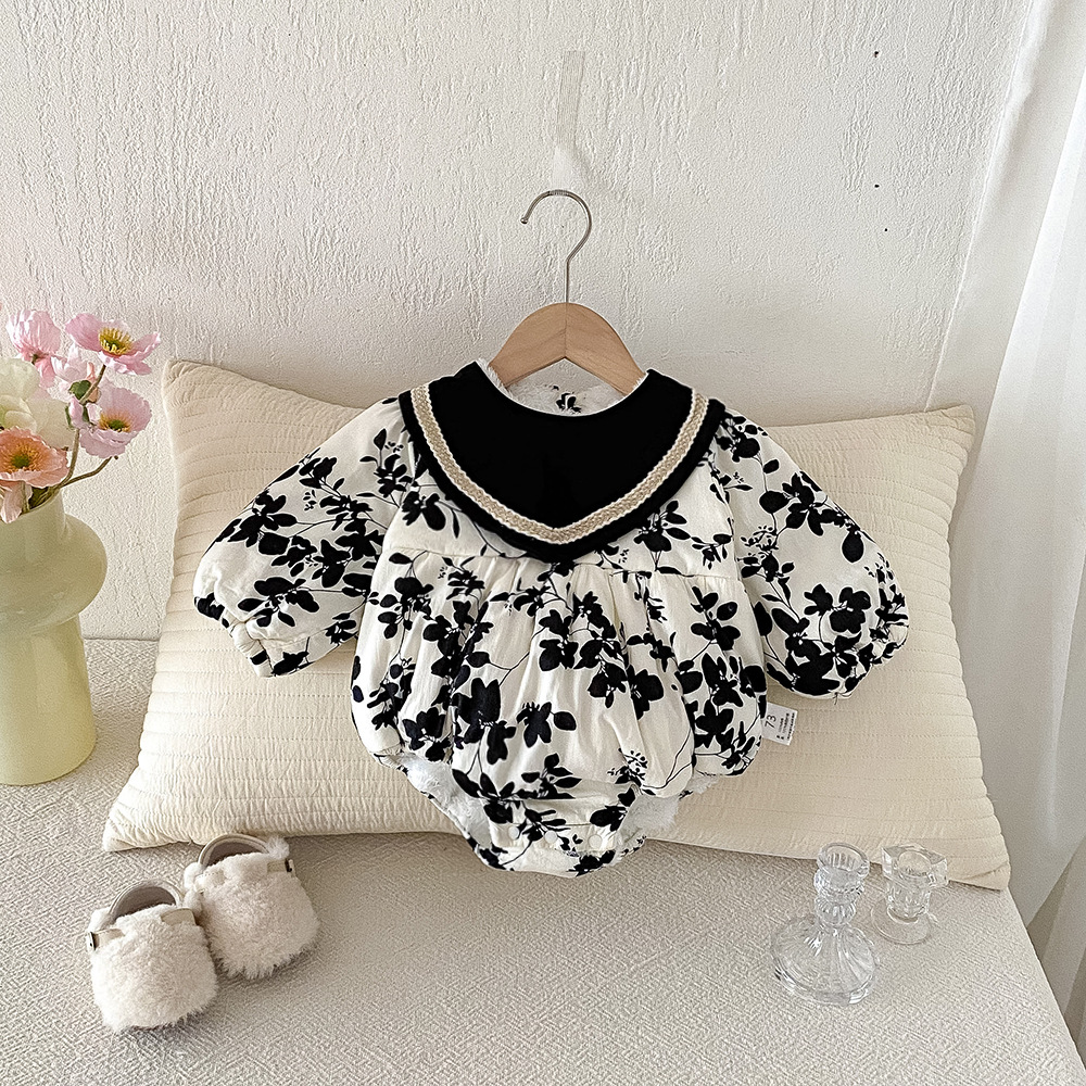 女児用スカート、ベビー服、ロンパース、裏起毛ベビーワンピース、春秋用ロンパース、子供服、秋服