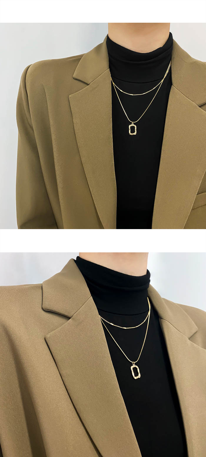 Fashion Geometric Titanium Steel Tassel Chain Necklace 1 Piece