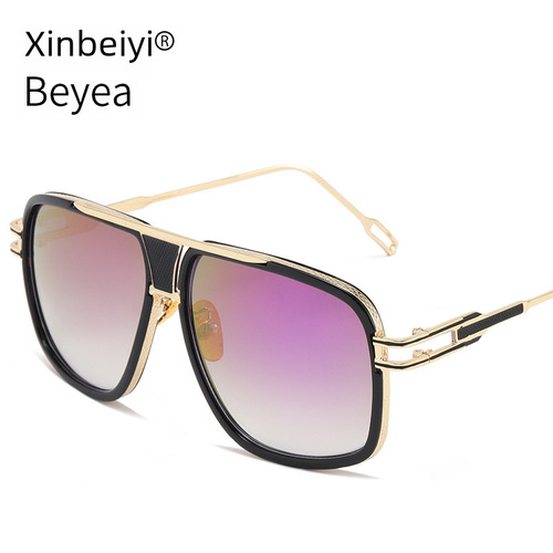 Euro-American Trend Sunglasses 6615, Fashionable Retro Metal Frame Glasses, Crocodile Frame Sunglasses for Round Faces, Trendy Men