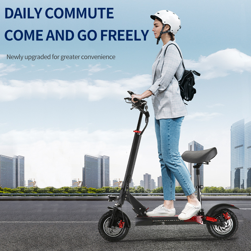 M4 Pro Electric Scooter for Adults, Dual Shock Absorption, Foldable, with Seat and Handle, Electric Mobility Scooter