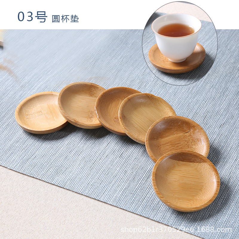 Guochao nuevo bambú taza almohadilla de taza cuadrada redonda porta taza kung fu ceremonia del té accesorios de arte de bambú herramientas de ceremonia del té