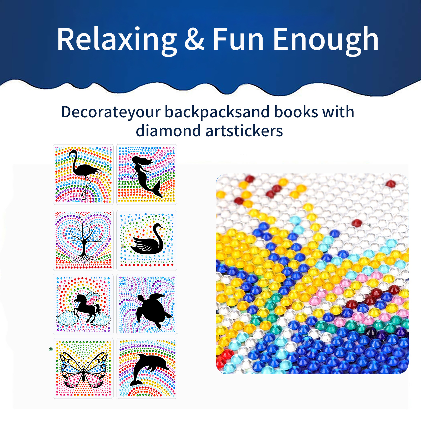 Venta caliente sirena pintura de diamantes pegatinas al azar pintura de mampostería de bricolaje pegatinas hechas a mano para niños dibujos animados cristal transparente diamante brillante