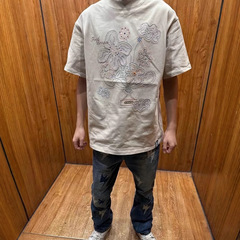 正規バージョン在庫あり GOODBRAN* ブルーミングフラワー 手描きピースフラワー カジュアル半袖Tシャツ 350g