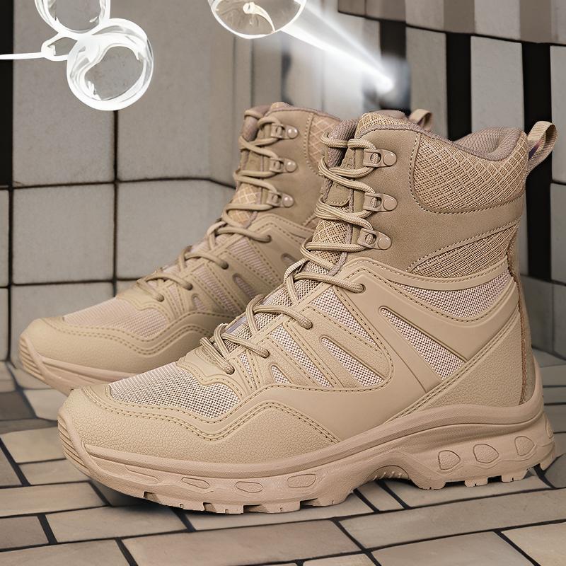 2025 comercio exterior transfronterizo de gran tamaño botas de senderismo de campamento de campo de ayuda intermedia botas de entrenamiento para hombres botas de montaña al aire libre botas del desierto