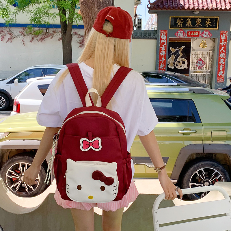 Nueva mochila de dibujos animados lindo, simple y casual, mochila para estudiantes universitarios de secundaria y preparatoria, viaje de gran capacidad