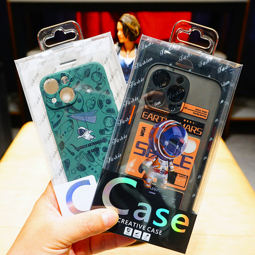 High-grade hot silver PVC mobile phone case packaging neutral transparent Apple mobile phone case packaging box digital 3C plastic box