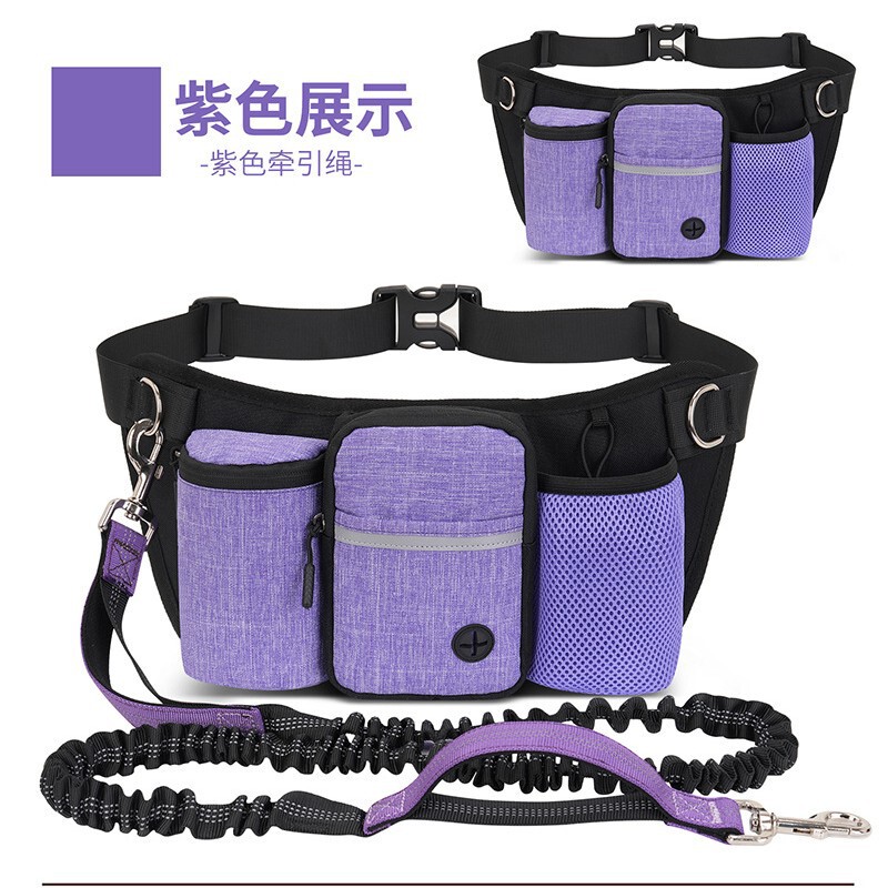 Cross-border outdoor pet training waist bag and leash set, dog snack bag, multifunctional sports dog walking waist bag Cross-border outdoor pet training waist bag and leash set, dog snack bag, multifunctional sports dog walking waist bag