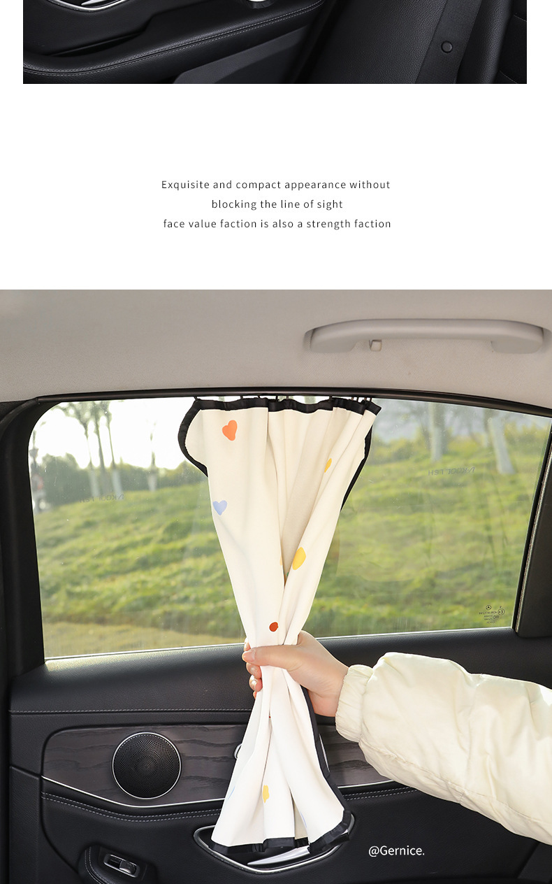 Car sunshade side curtain embedded car window track car sun protection heat insulation sunshade cartoon car curtain