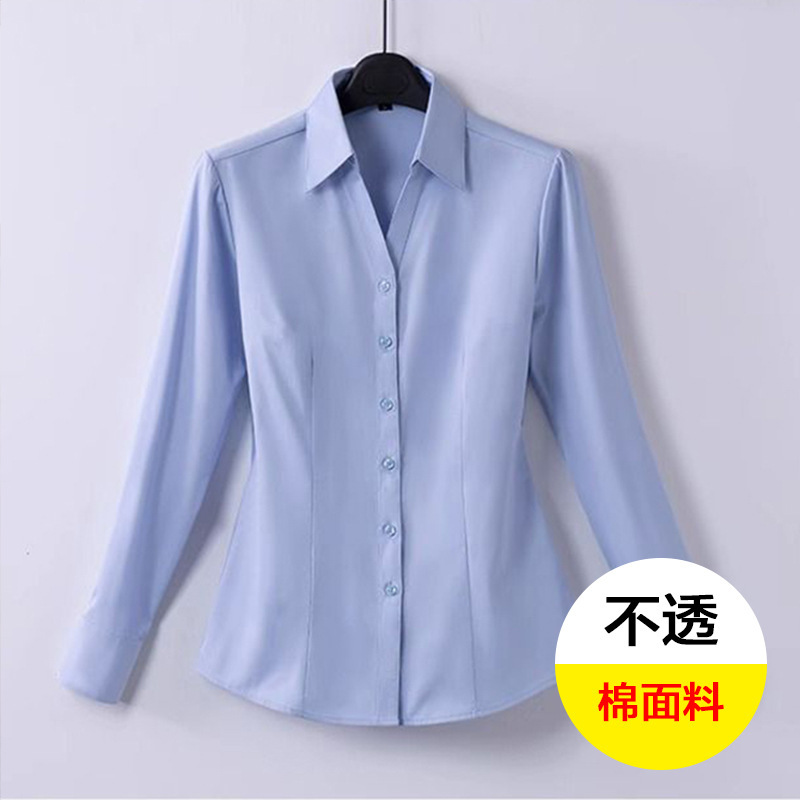 夏の新型vネック韓国版白シャツ女性半袖作業服正装修身職業シャツが痩せています。|undefined
