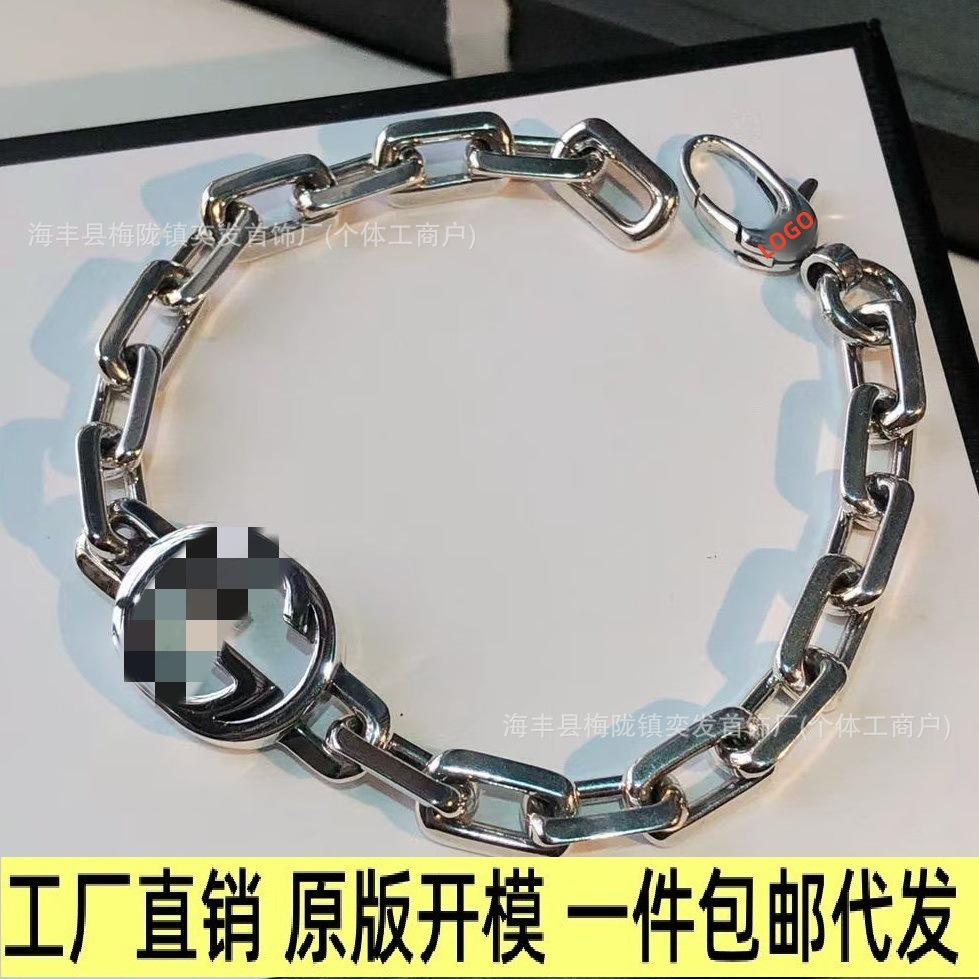 Source Manufacturer Copper Silver-Plated Gujia 3g Single g Bracelet for Men and Women, Niche Simple Bracelet, Trendyy Fashion Bracelet