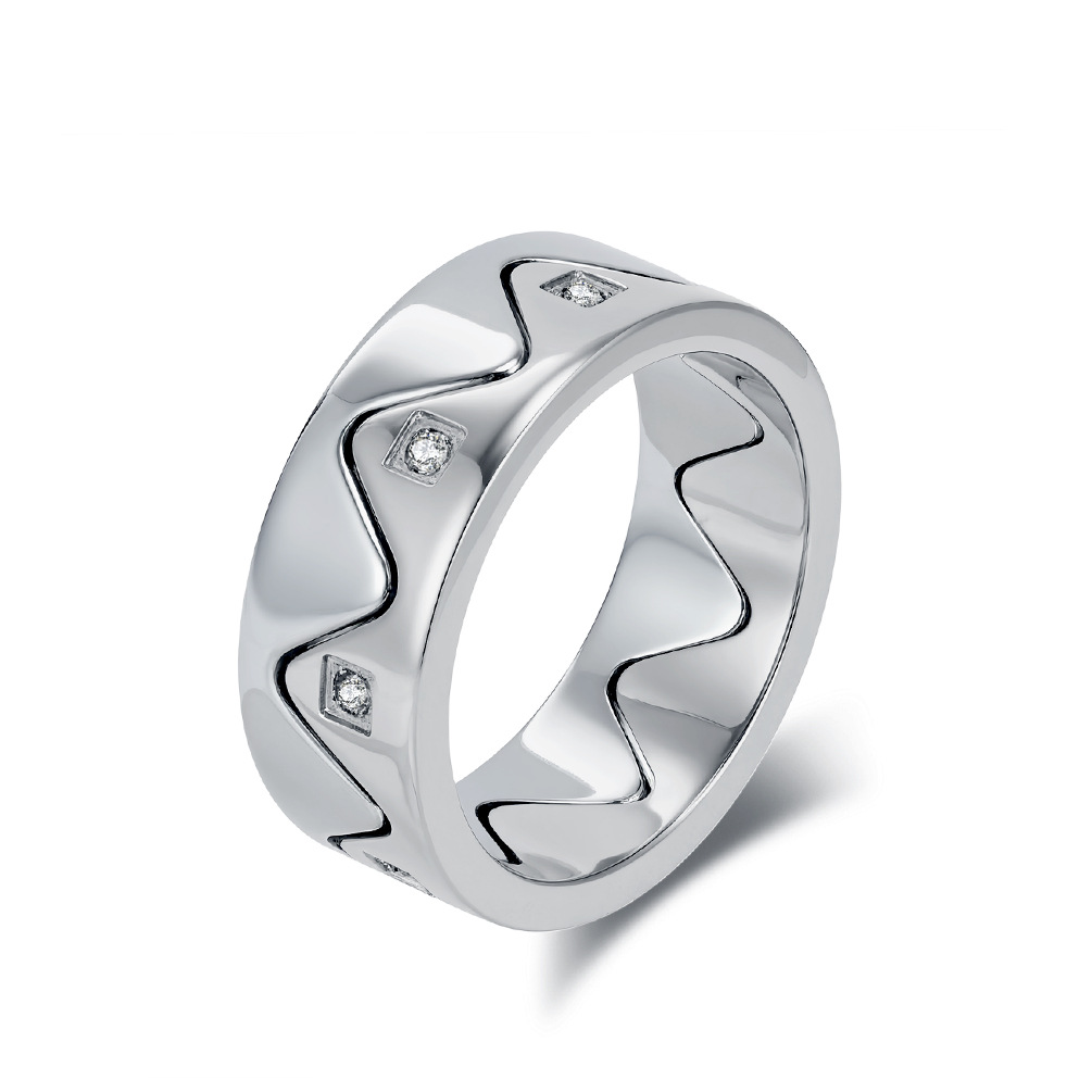 Bagues de couple détachables et combinables en acier titane, en forme de couronne, serties de diamants. Bijou de niche haut de gamme au design créatif._voghion.com