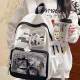 Black and white realm shoulder bag pain bag yum two-dimensional transparent millet big food backpack junior high school girls schoolbag women