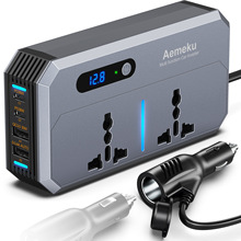 200W车载逆变器点烟器USB快充电源转换器插座PD车载充电器Aemeku