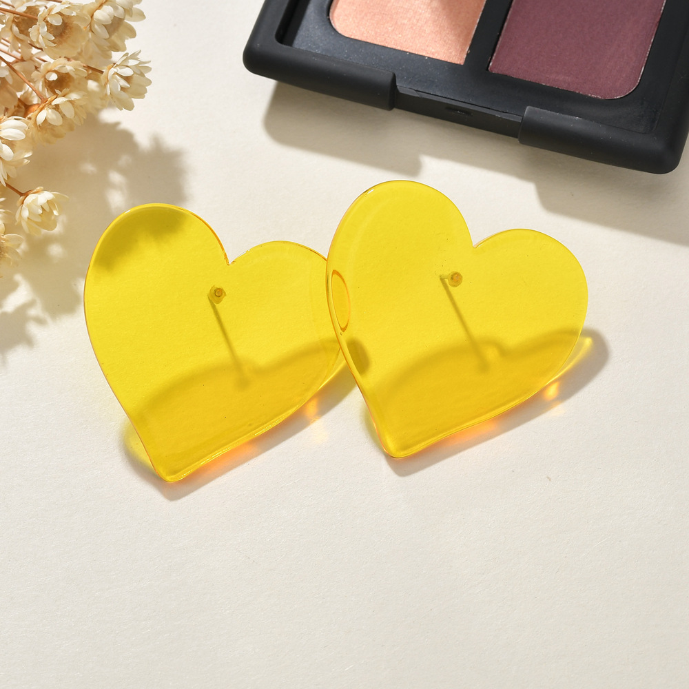transparent heart hypoallergenic earrings