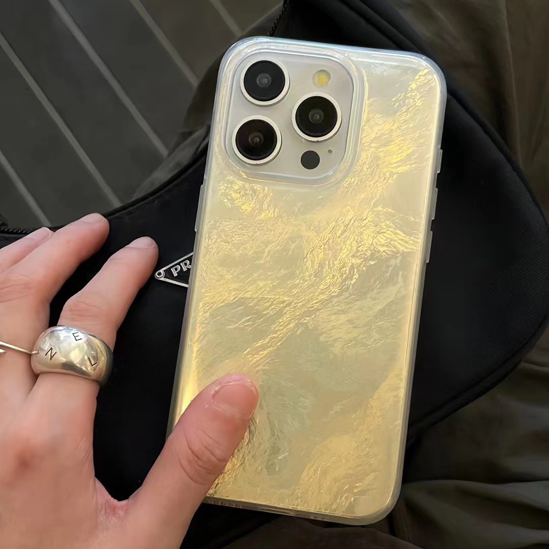 Patrón plisado de sentido avanzado Apple 15promax doble gradiente Apple 15 creativo 14pro funda para teléfono móvil para 13P