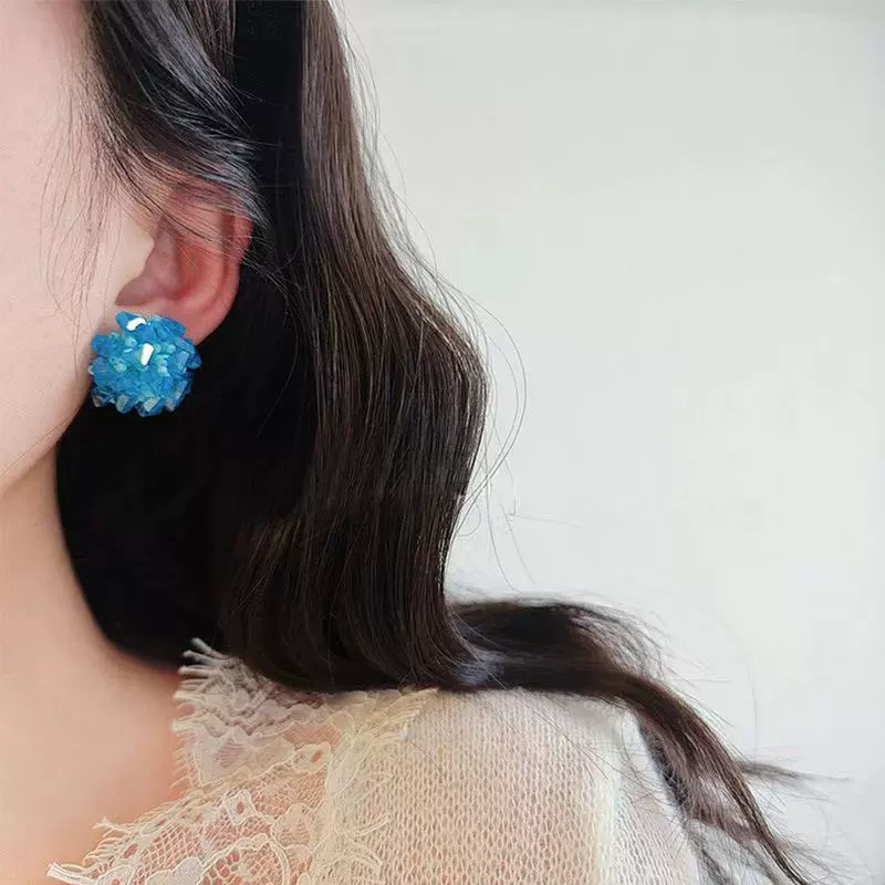 Синий браслет с бисером, серьги handmade, клипсы на ухо переплетенные, mosquito coil