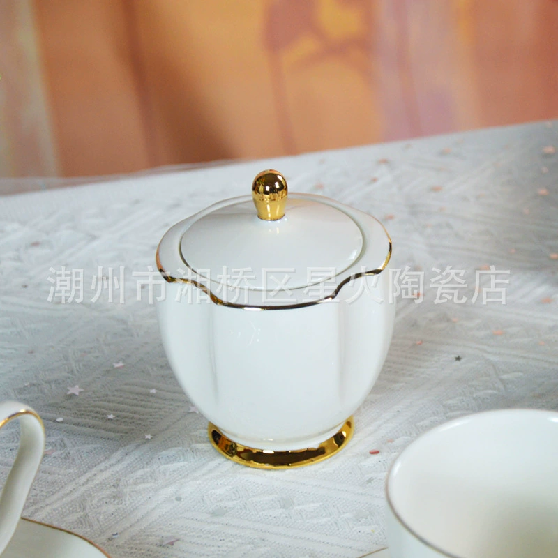 Ceramic coffee teapot, set, simple and elegant design, European style