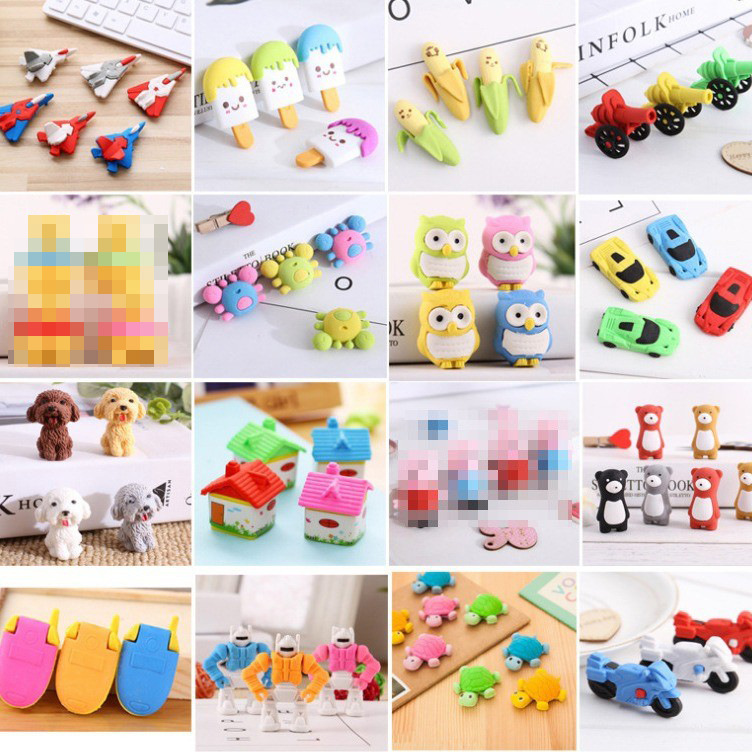 Dibujos animados de animales borrador estudiante Premio regalo borrador escuela suministros niños papelería creativa