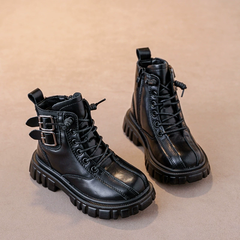 Сапоги для девочек, осень-зима 2024, новые детские хлопковые сапоги в корейском стиле на флисовой подкладке, нескользящие повседневные короткие сапоги на мягкой подошве для маленьких девочек