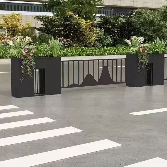 户外花箱护栏组合隔离栏停车场不锈钢铁艺市政道路景观花坛售楼部