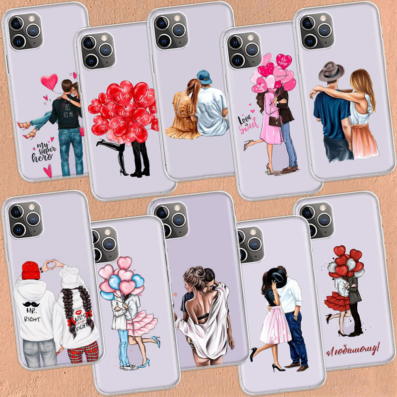 For Apple Phone Case Girl Body Lover Rose Transparent Case iPhone 11 13 14 Pro 15
