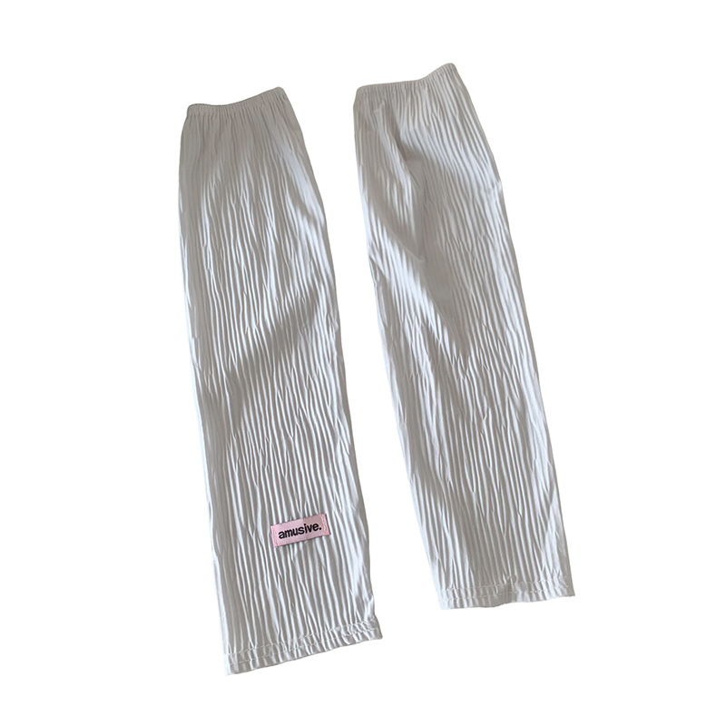 Funda de manga de hielo suelta y transpirable verano nuevo estilo arrugado todo fósforo color sólido parasol al aire libre protección UV funda de manga de brazo