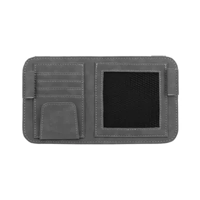 Car Sun Visor Storage Cover Multifunctional Car Glasses Holder Suede Car Card Storage Bag Certificate Holder (Multimediya və saxlama aksesuarları) - ash-suede-high-grade-super-hard-not-soft-collapse