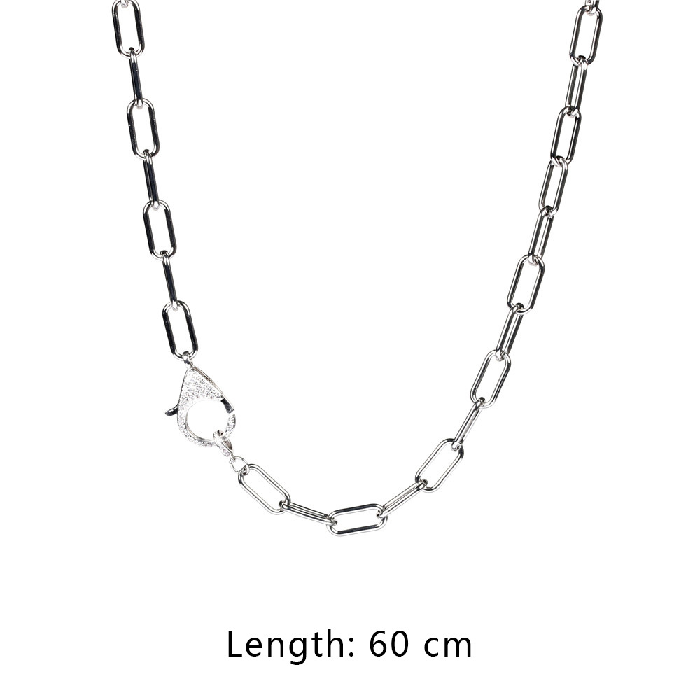 Fashion New Style Copper Interlocking Zircon Simple Necklace Set display picture 3