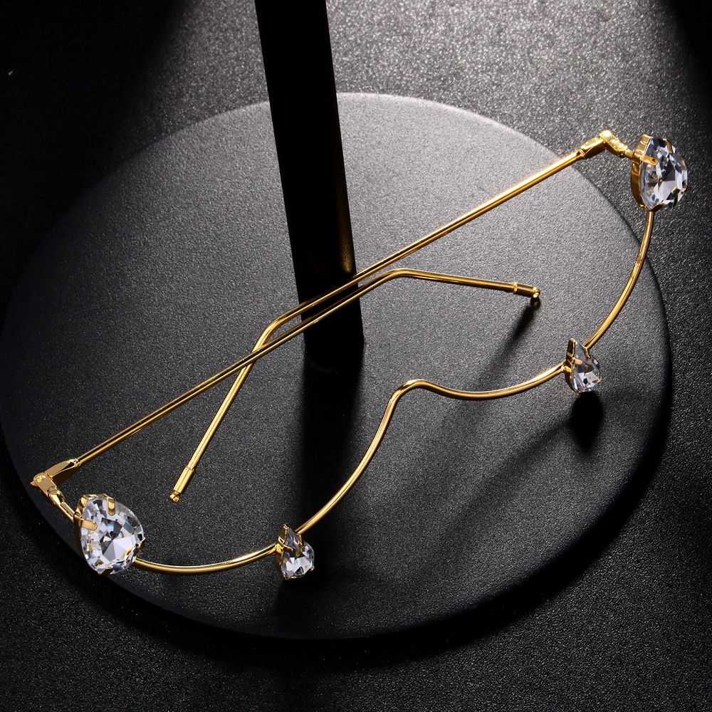 Amazon venta caliente de marcos de gafas de gota de agua simple marco plegable accesorios de gafas de mujer marco de gafas