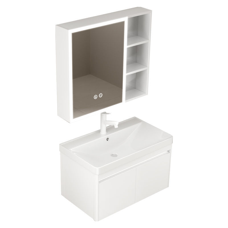 Gabinete de baño lavabo combinación redondeada lavabo de baño lavabo integrado lavabo de cerámica pequeño apartamento super estrecho