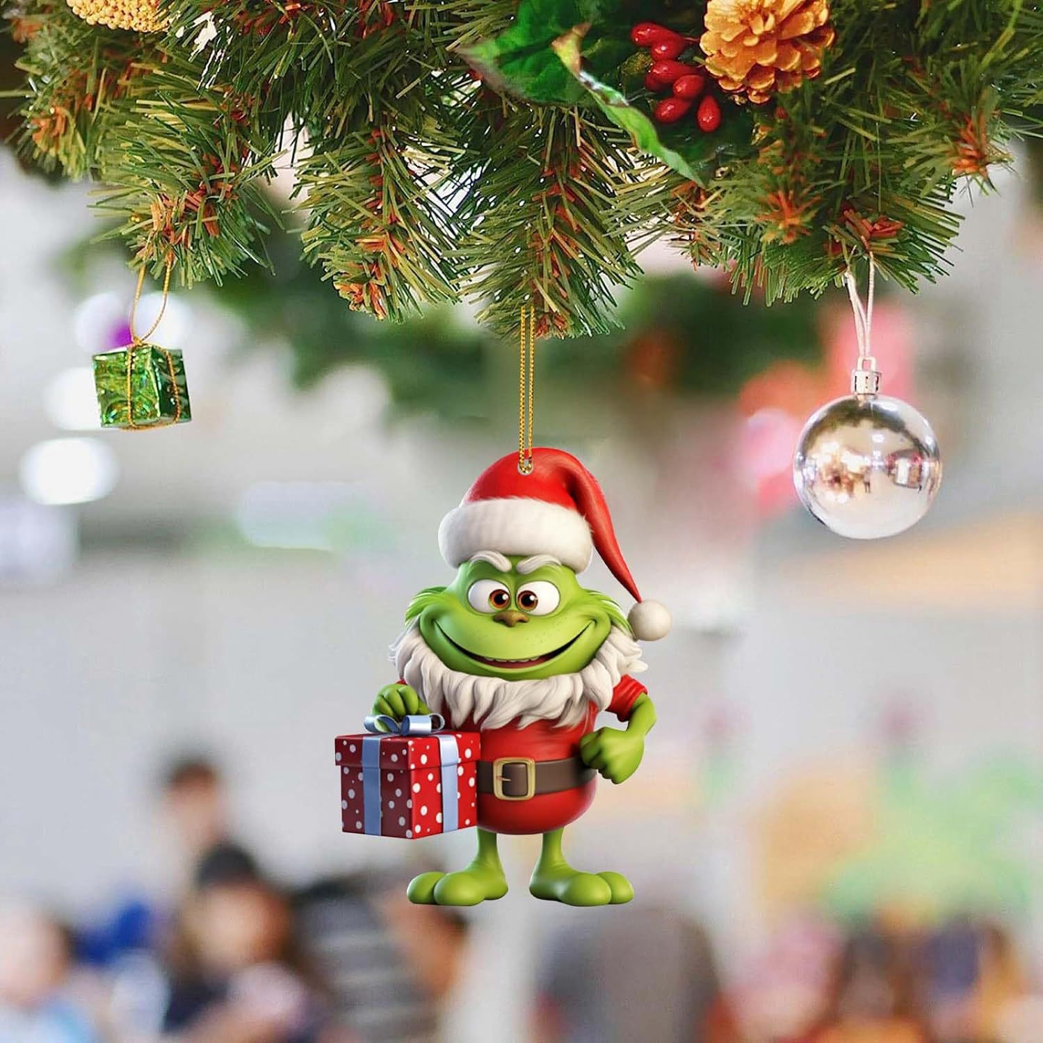 Transfronterizo Amazon nueva decoración navideña Grinch serie árbol de Navidad colgante acrílico adornos para el hogar image 3