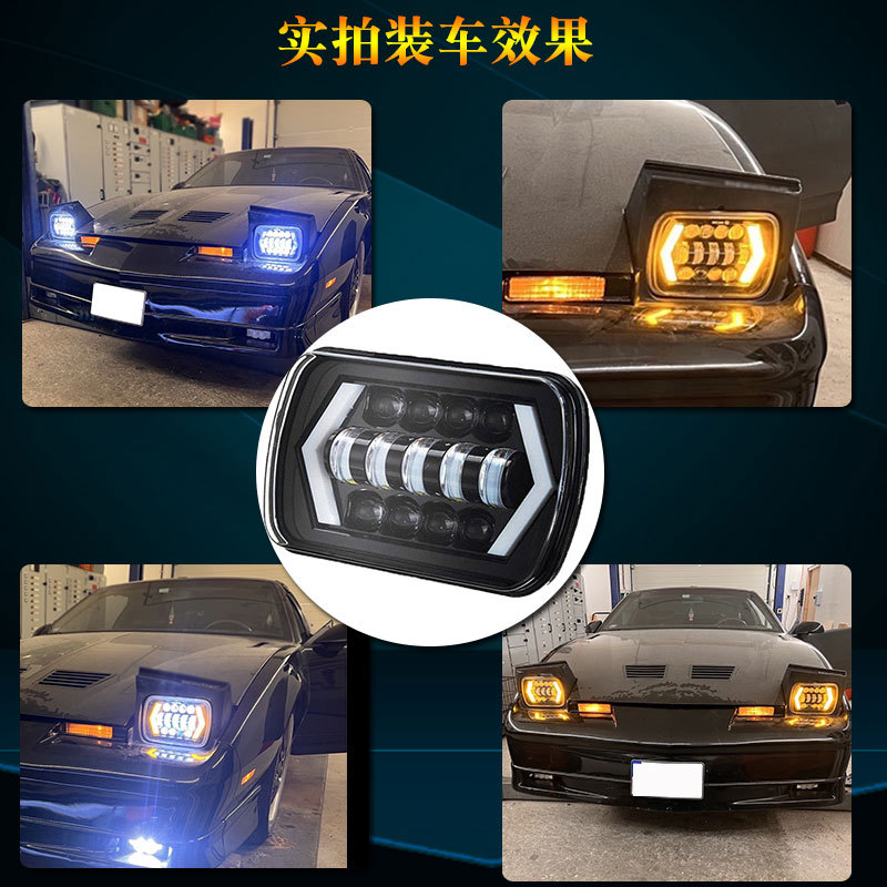 7inch Square Lights Suitable for Jeep Wrangler Headlights, Arrow-Shaped Harley Led Headlights, 5X7 Turn Signal Lights, Daytime Running Lights