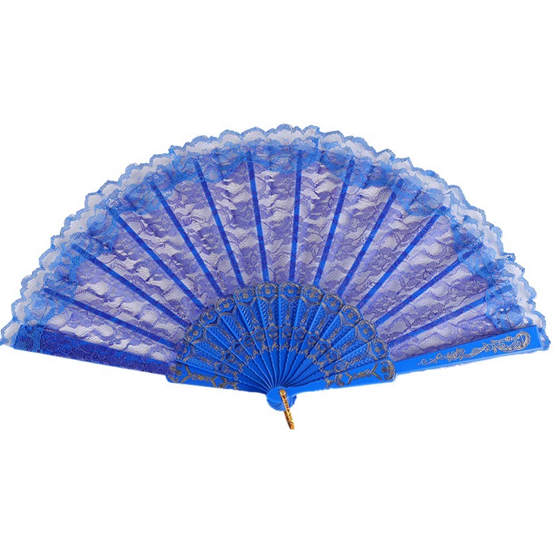 Lolita кружевной женский складной летний веер с орхидеей танцевальный реквизит для фотосъемки складной веер