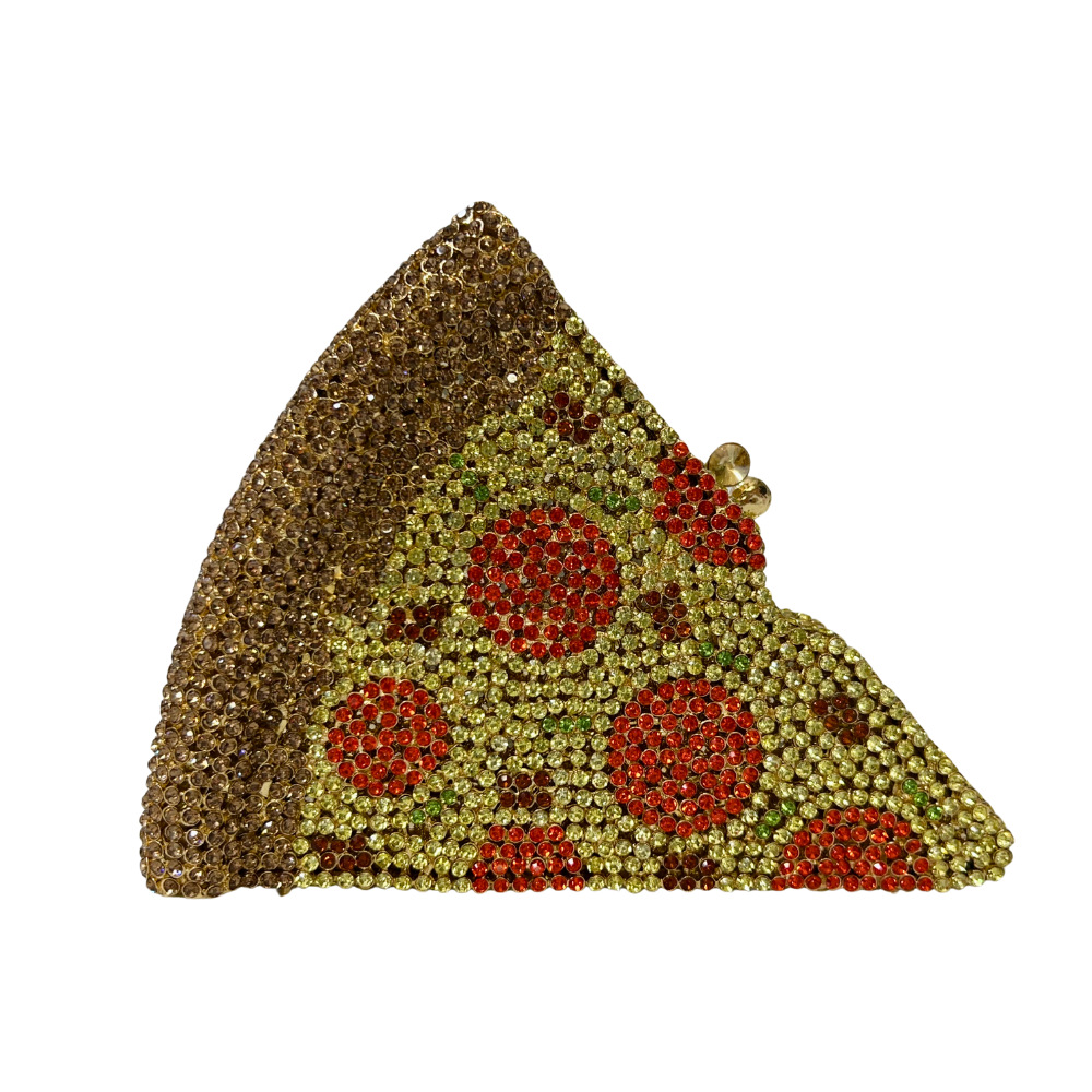 Pizza cristal bolso de mano transfronterizo nuevo paquete de cena de diamantes de pizza bolso de mano de mujer