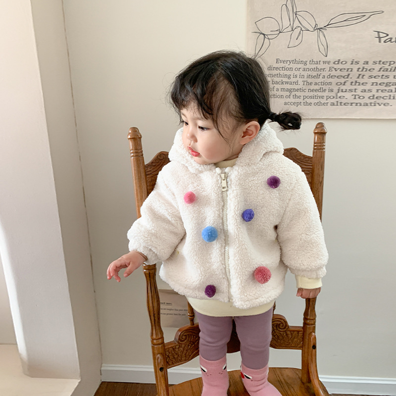婴儿外套连帽上衣冬装夹棉加厚儿童韩版可爱女童开衫宝宝衣服童装