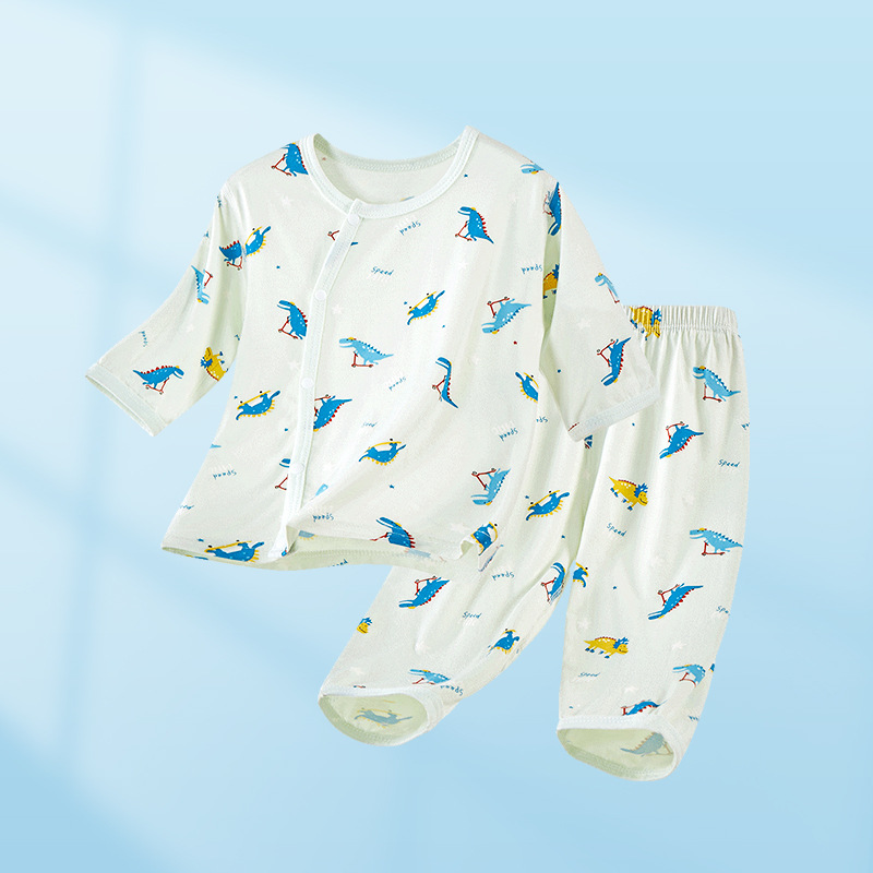 Set de verano para bebés delgado de manga media ropa de verano para niños niñas con media manga de aire acondicionado pijamas ropa de bebé