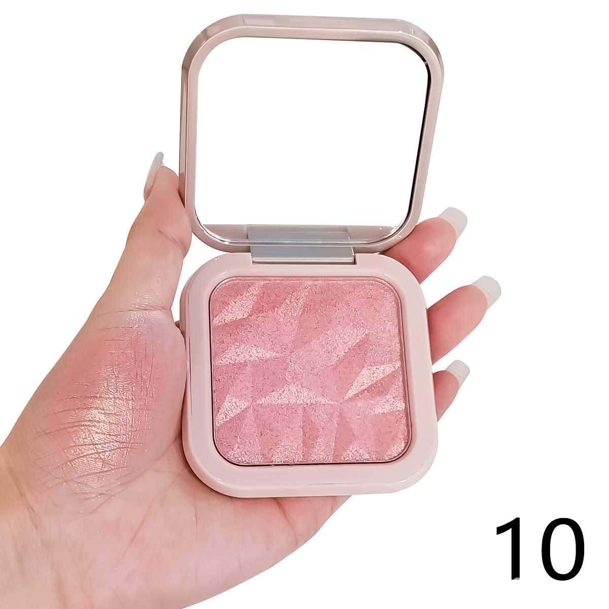 Maquillaje de belleza monocromático estereoscópico mate resaltado brillante sombra de nariz sin logotipo polvo resaltado placa de reparación