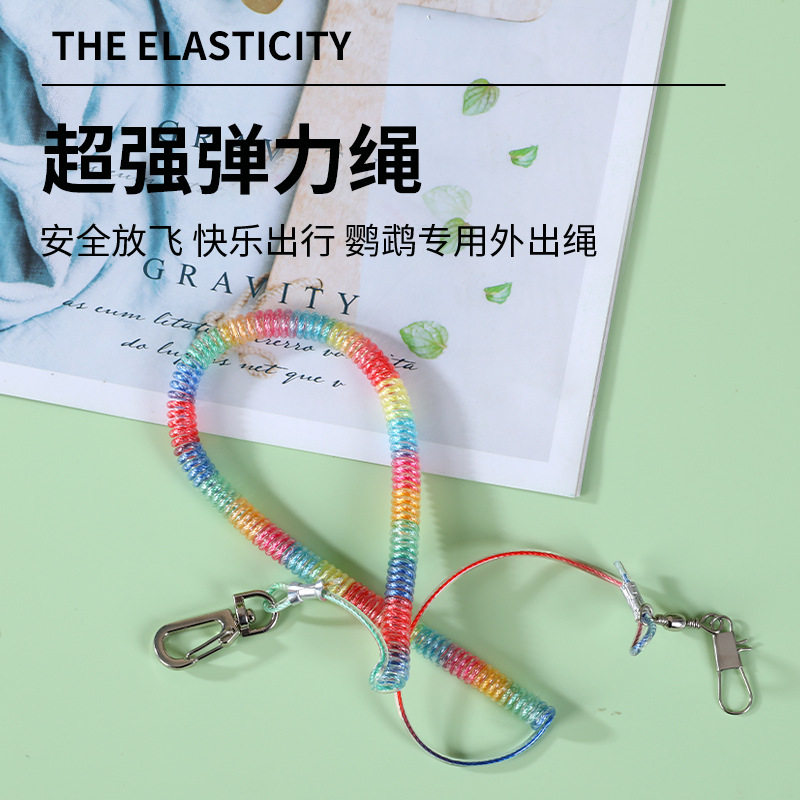 鸚鵡戶外放飛繩子玄鳳牡丹虎皮腳環不傷腳拉伸防啃咬遛鳥繩牽引繩