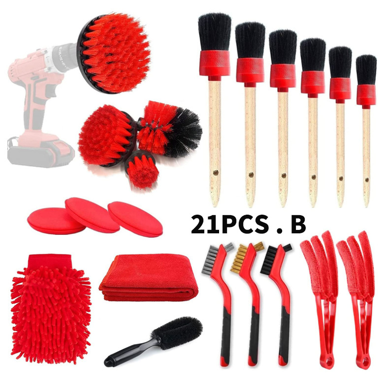 전기 드릴 브러시 세부 브러시 세차 21 세트 B 유형