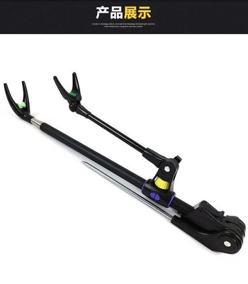 不鏽鋼魚竿支架炮台加粗抄網杆支架架杆漁具配件垂釣用品