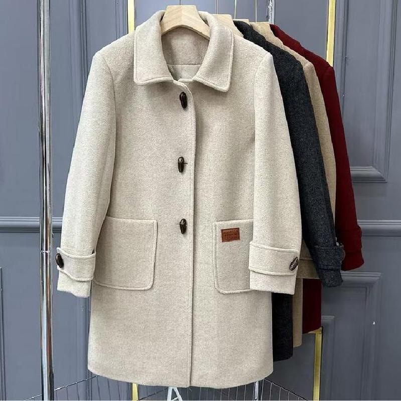 外套5时尚新气质翻领洋气韩版大衣加棉羊毛加厚大衣#886