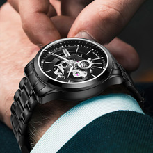 馬克華菲品牌手表雙面鏤空時尚防水男士手表抖音爆款潮流機械表
