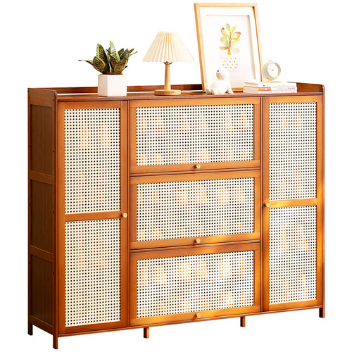 Shoe cabinet storage rack for home modern doorway large capacity simple space-saving ultra-thin solid wood balcony bucket storage