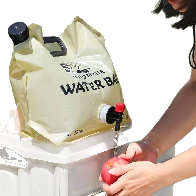 Expertos seleccionan bolsa de agua portátil al aire libre de gran capacidad plegable con grifo de plástico portátil para viajar al campamento